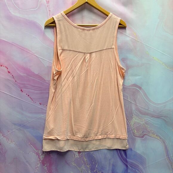 Dept 222 XL Peach Pastel Orange Sleeveless Blouse Artsy Casual Chic Beach Spring - Picture 2 of 7